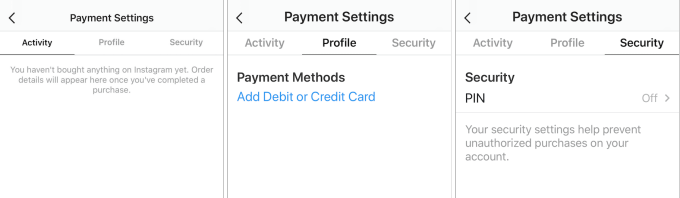 Instagram payment